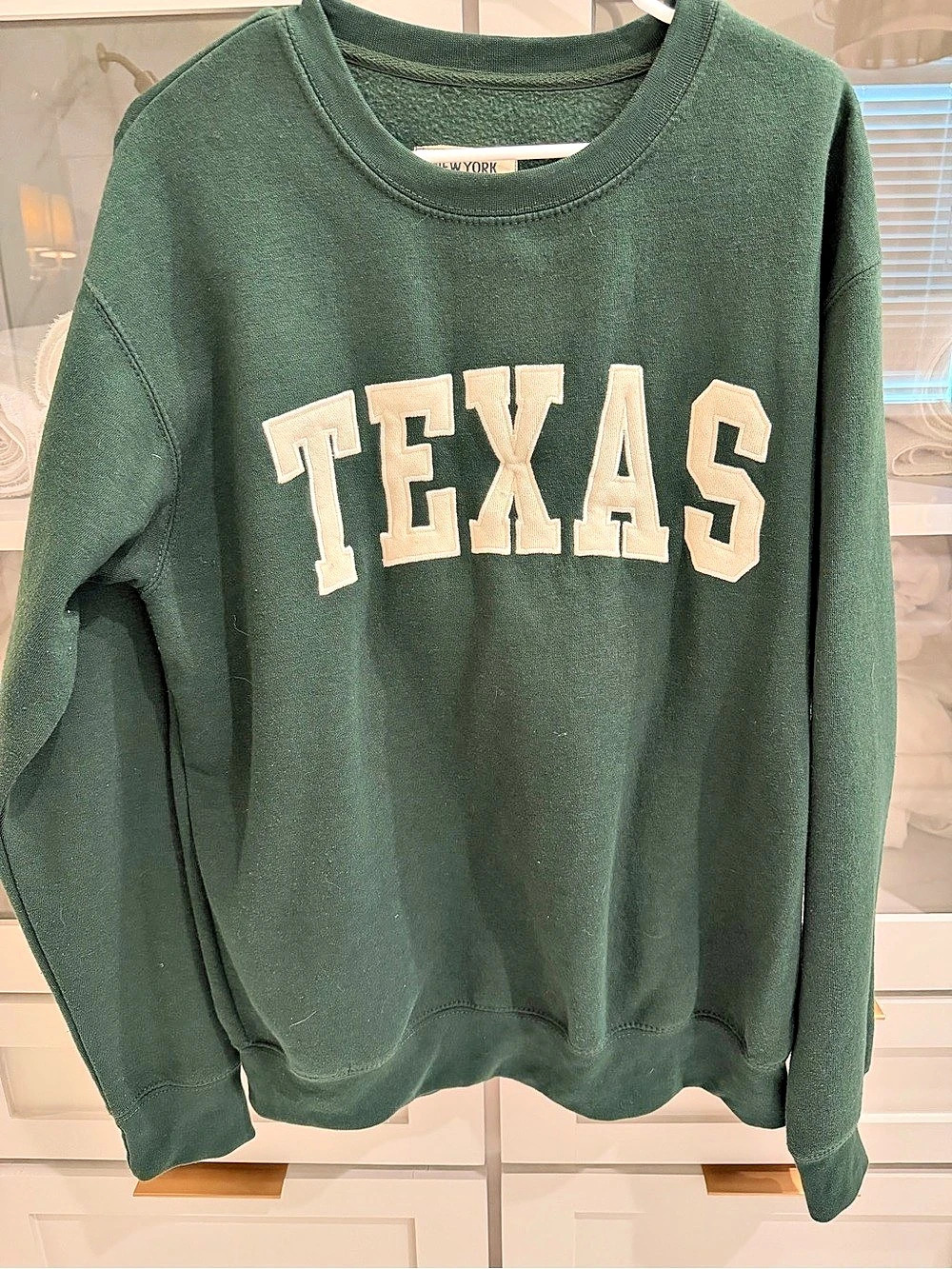 New York Popular Texas Collegiate Crewneck Sweatshirt Green XL